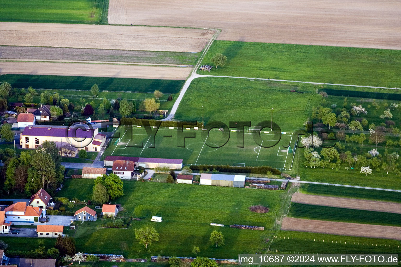 Drone recording of Eschbach in the state Bas-Rhin, France