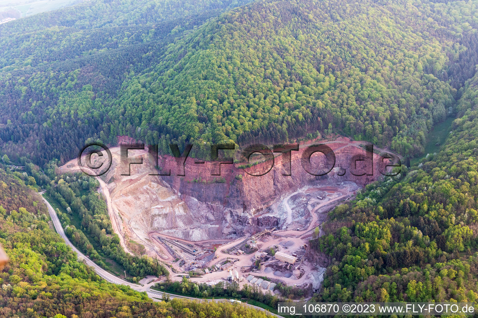 Quarry in Waldhambach in the state Rhineland-Palatinate, Germany
