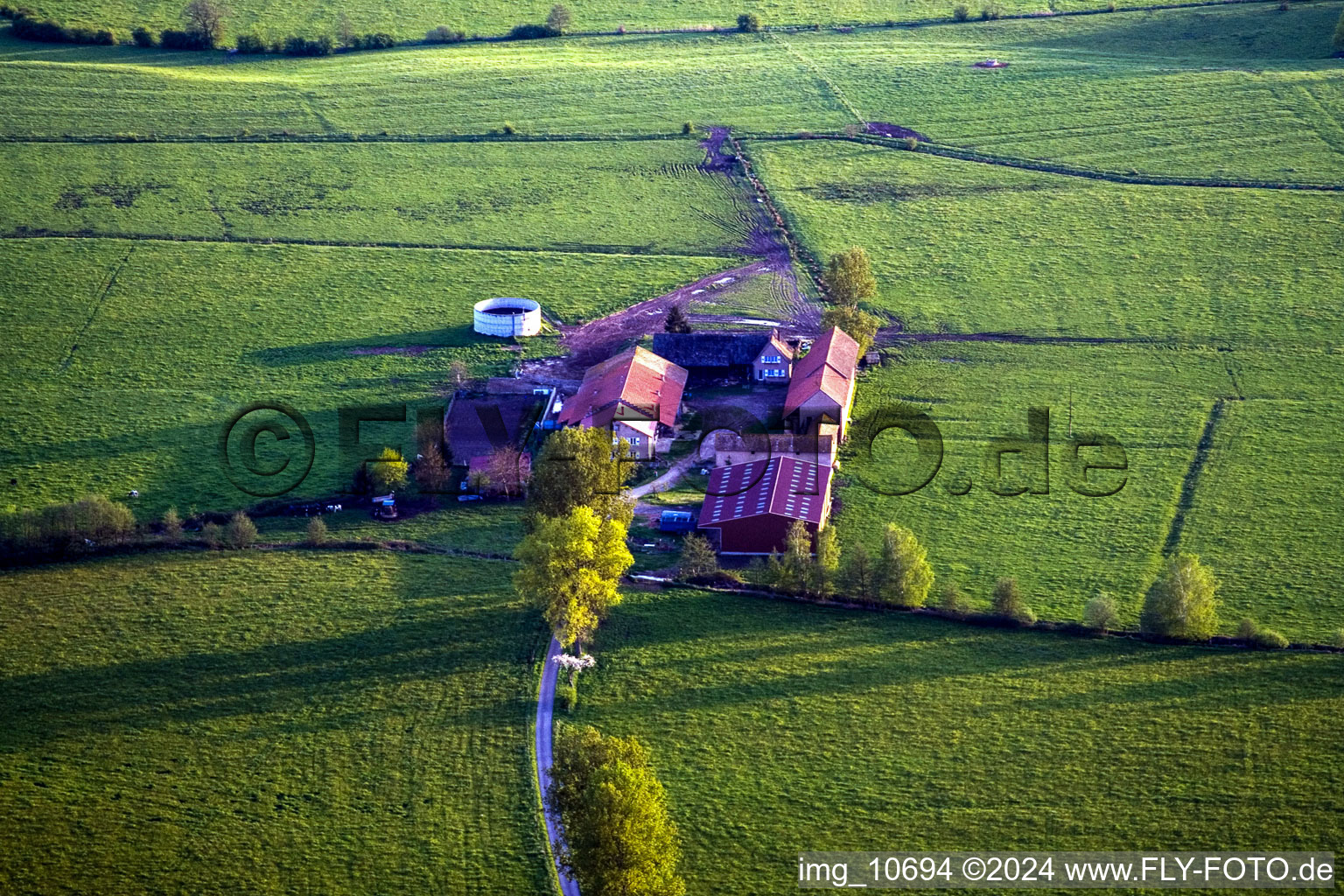 Aerial view of Mertzwiller in the state Bas-Rhin, France