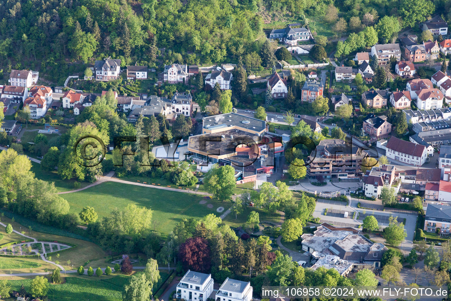 Bad Bergzabern in the state Rhineland-Palatinate, Germany seen from above