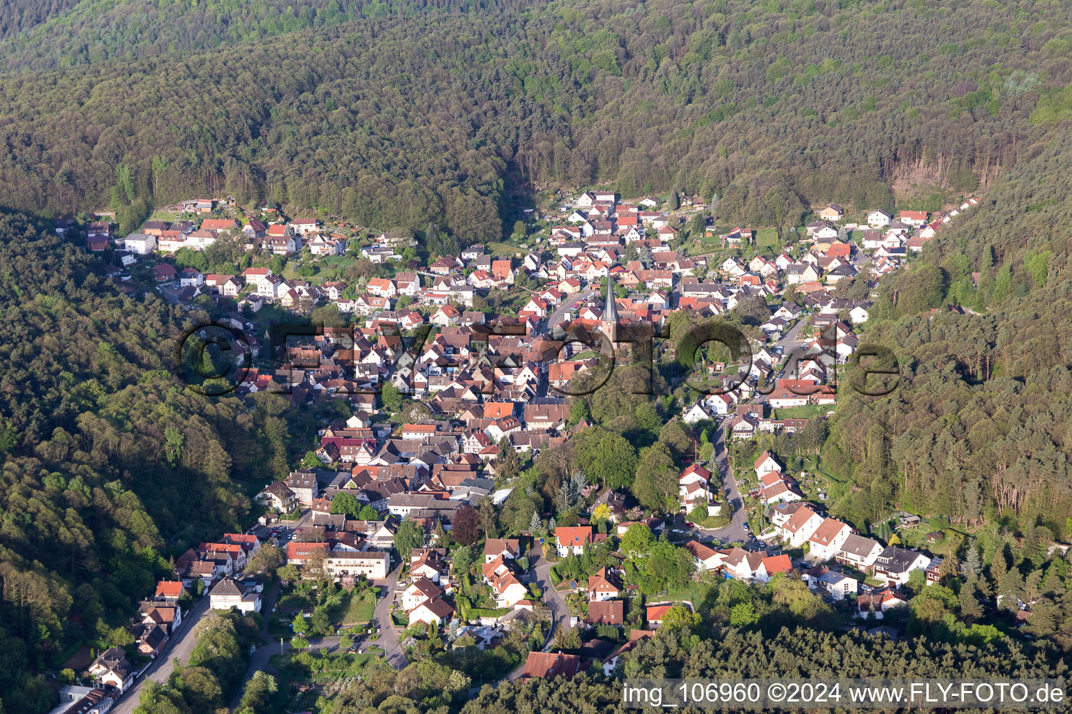 Dörrenbach in the state Rhineland-Palatinate, Germany out of the air