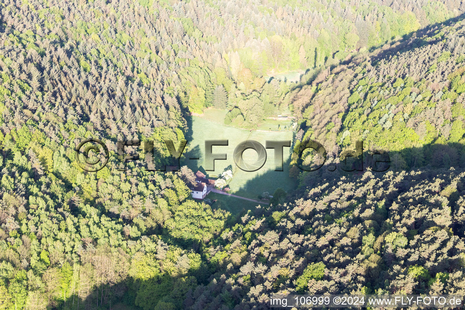 Oberotterbach in the state Rhineland-Palatinate, Germany from the drone perspective