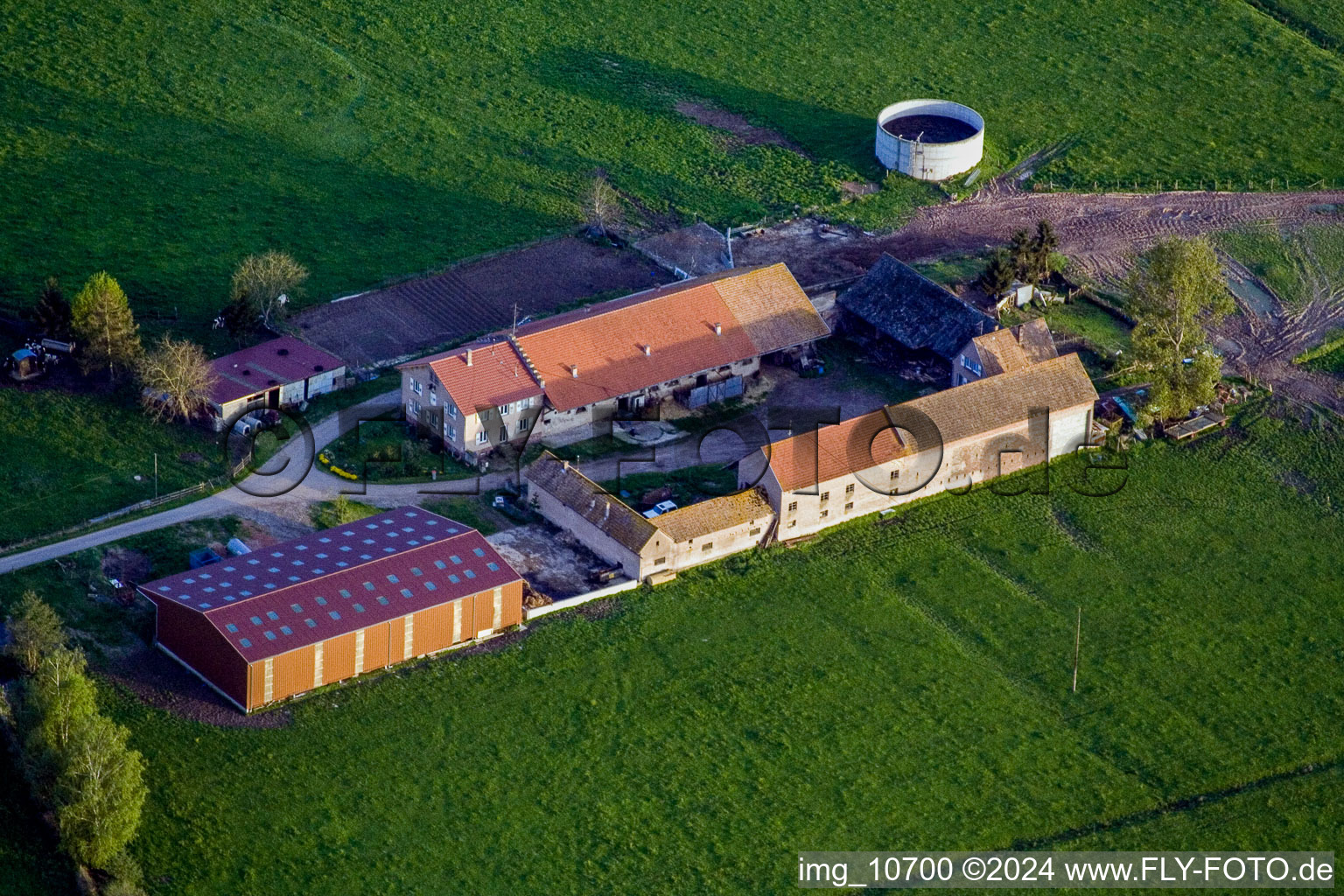 Mertzwiller in the state Bas-Rhin, France seen from above