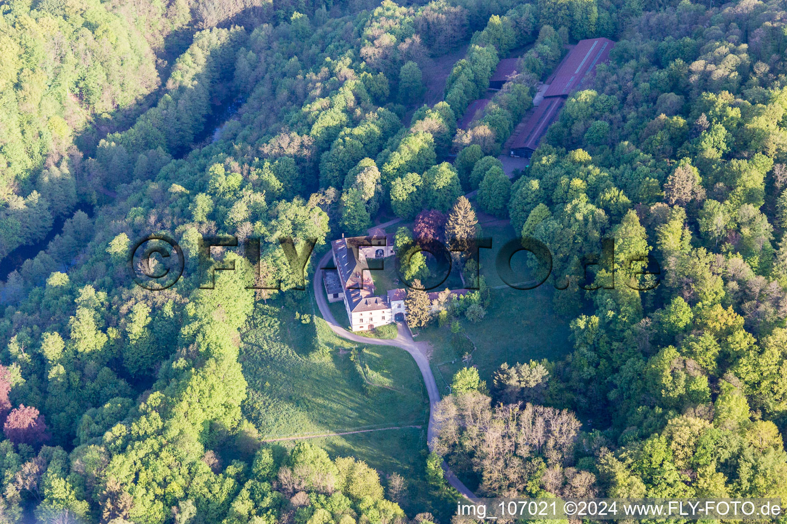 Aerial view of Langeberg in Wissembourg in the state Bas-Rhin, France