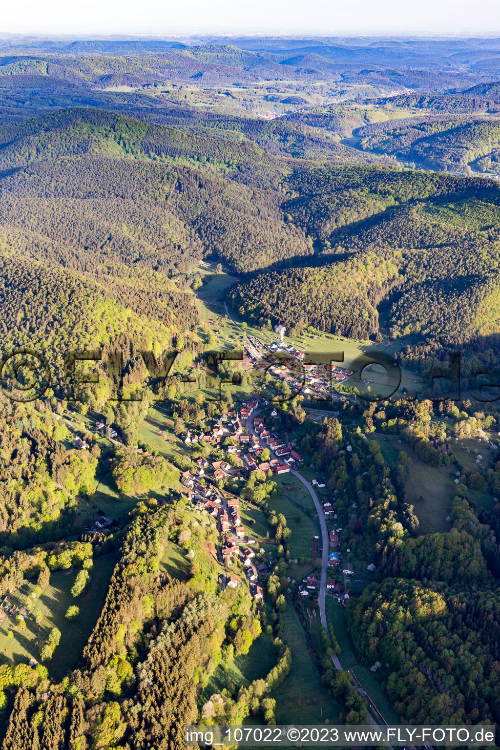 Aerial photograpy of Bobenthal in the state Rhineland-Palatinate, Germany