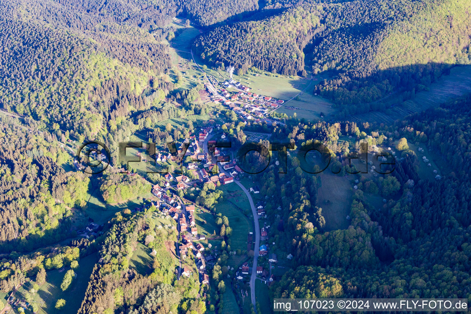 Oblique view of Bobenthal in the state Rhineland-Palatinate, Germany