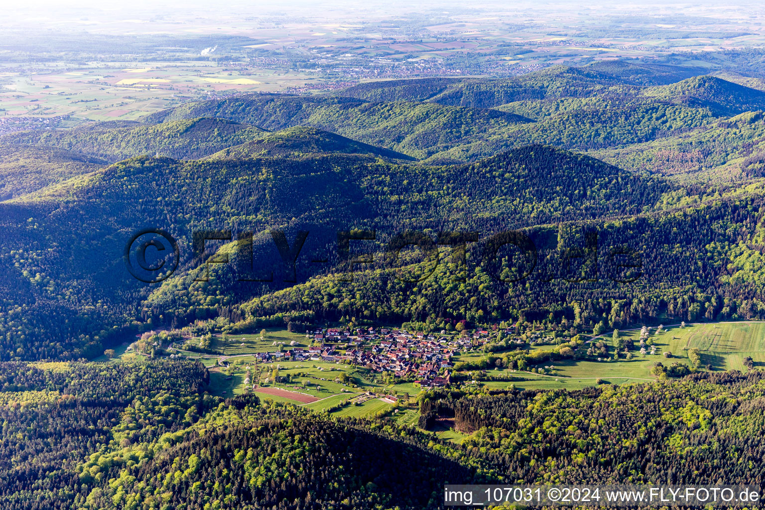 Böllenborn in the state Rhineland-Palatinate, Germany viewn from the air