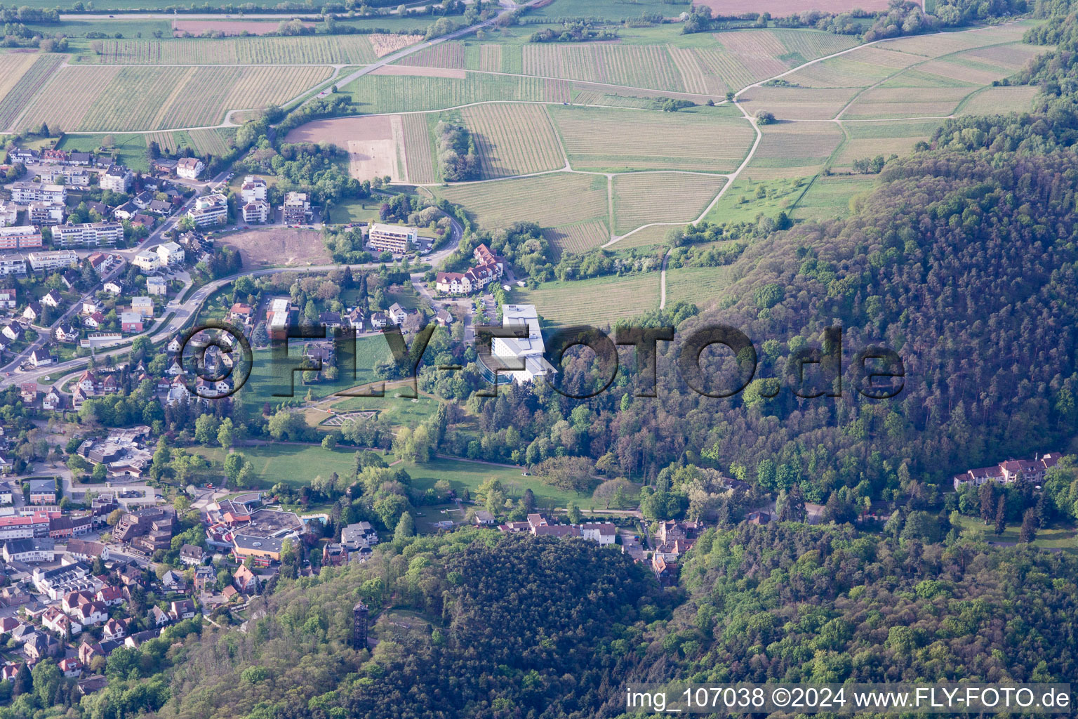 Bird's eye view of Bad Bergzabern in the state Rhineland-Palatinate, Germany