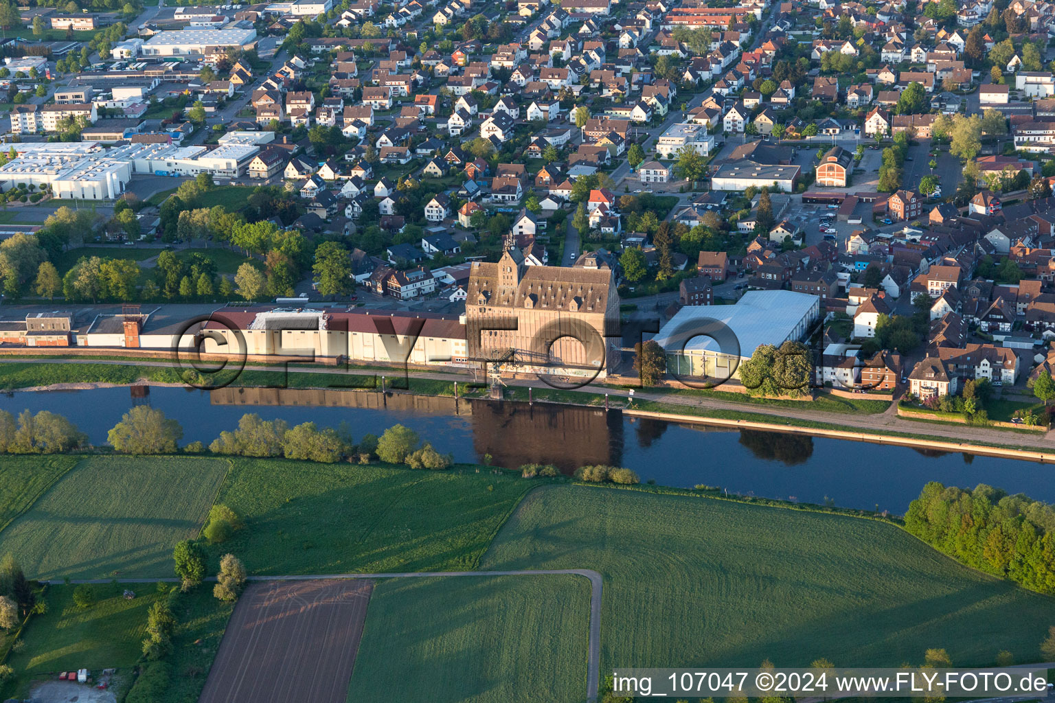 Aerial photograpy of Holzminden in the state Lower Saxony, Germany