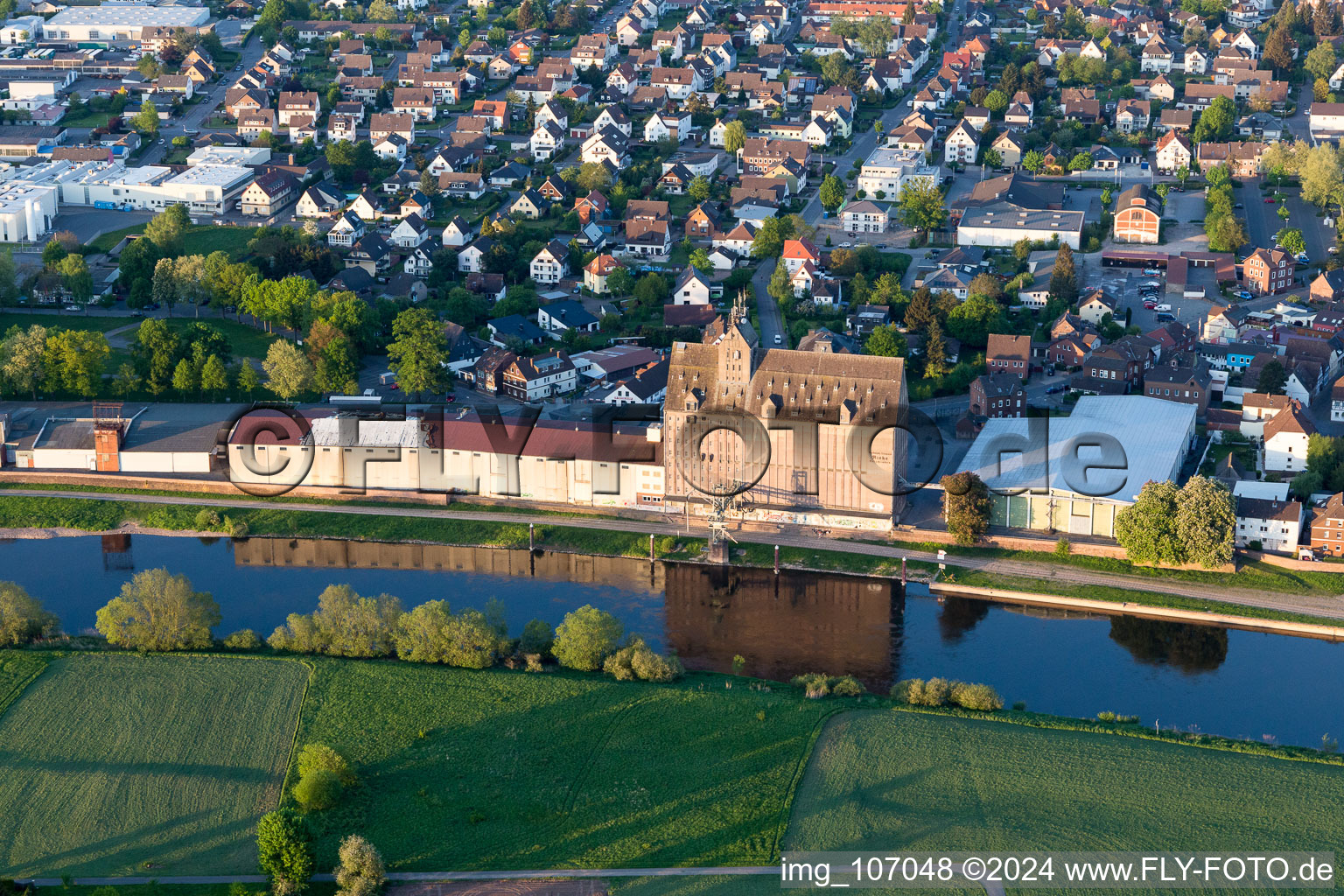 Oblique view of Holzminden in the state Lower Saxony, Germany