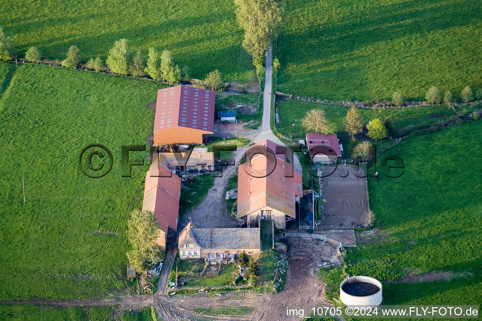 Drone image of Mertzwiller in the state Bas-Rhin, France