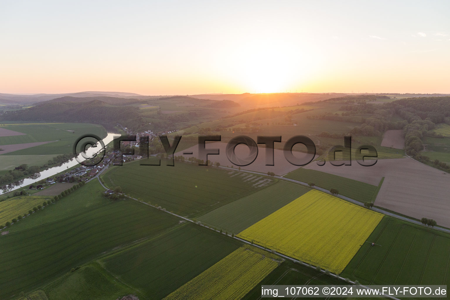 Aerial view of Brevörde in the state Lower Saxony, Germany