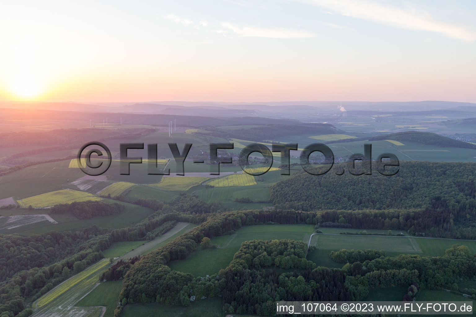Aerial view of Hohe in the state Lower Saxony, Germany