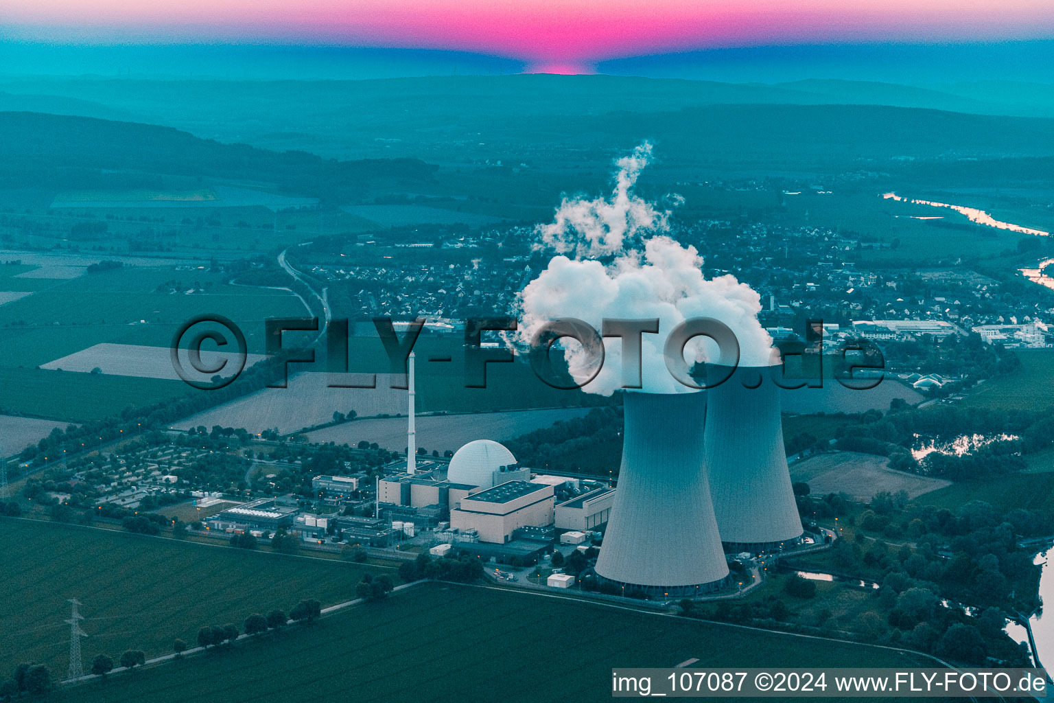 Nuclear power plant in the district Grohnde in Emmerthal in the state Lower Saxony, Germany