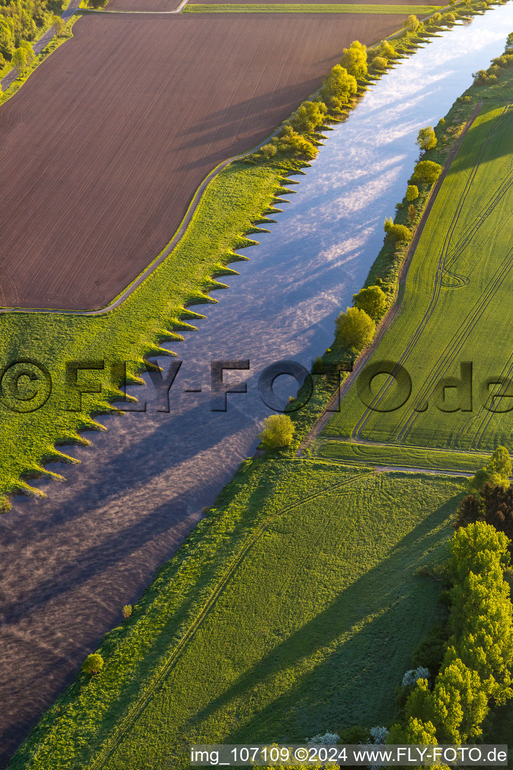 Groynes on the Weser in the district Stahle in Höxter in the state North Rhine-Westphalia, Germany