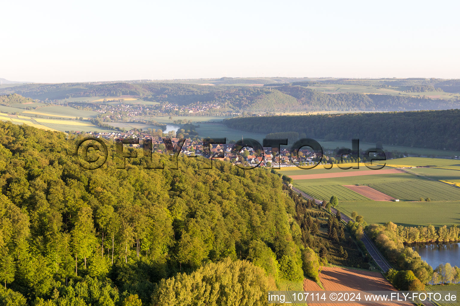 Aerial view of Heinsen in the state Lower Saxony, Germany