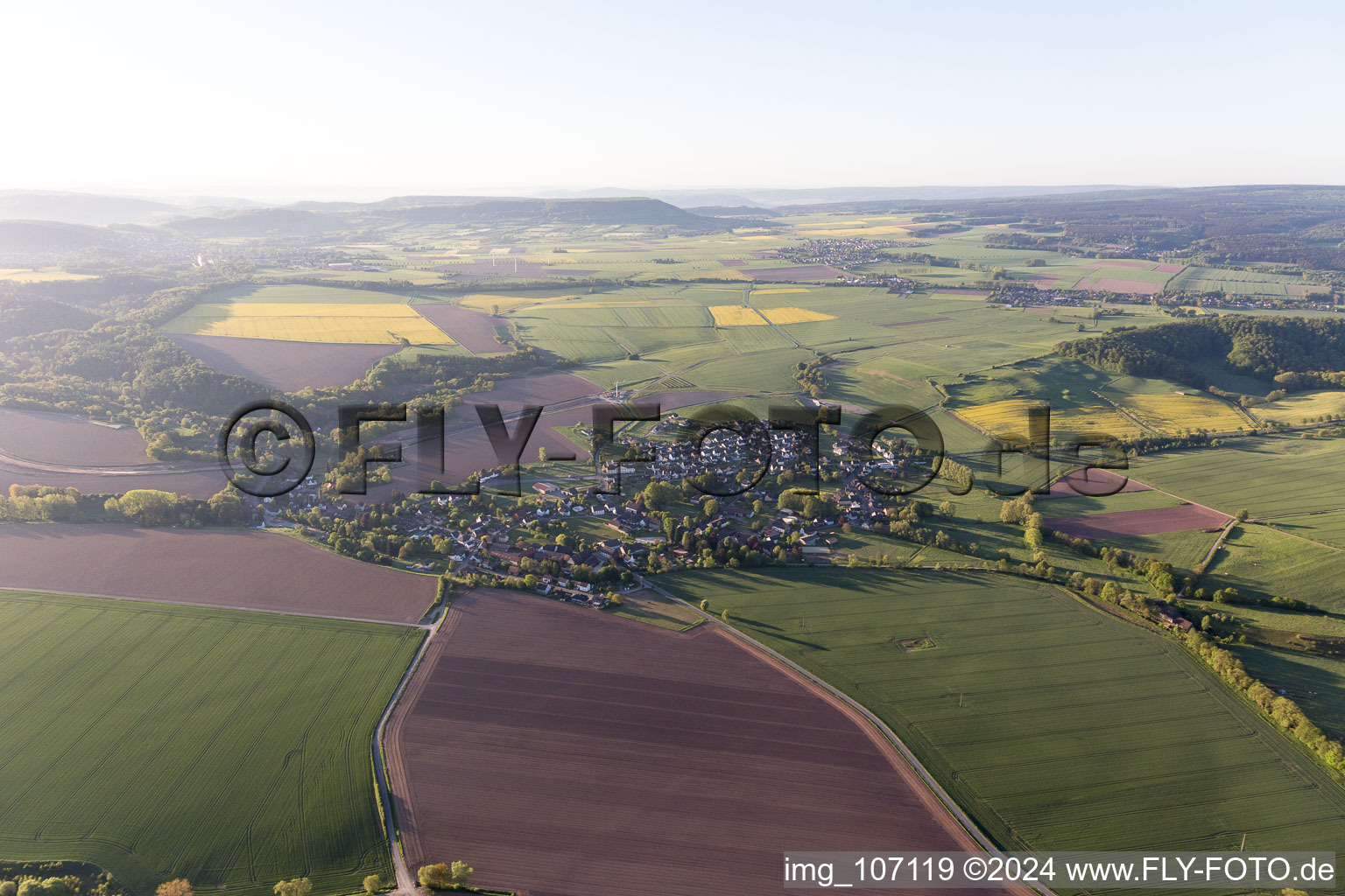 Aerial photograpy of Negenborn in the state Lower Saxony, Germany