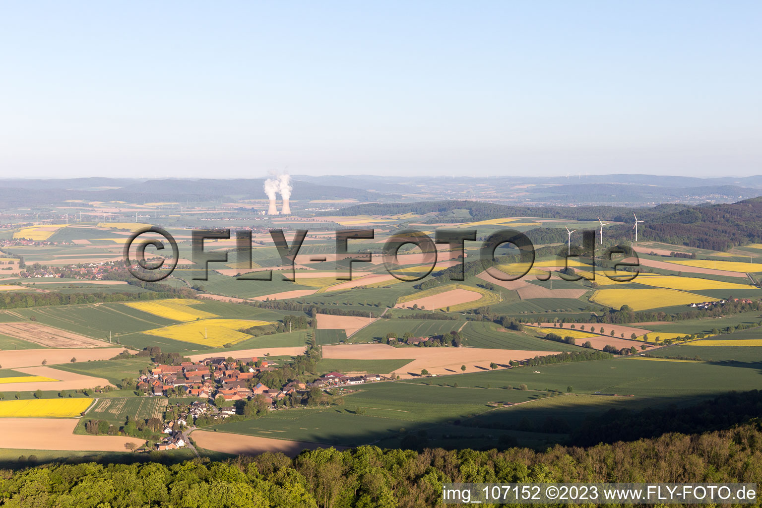 Aerial view of Bremke in the state Lower Saxony, Germany