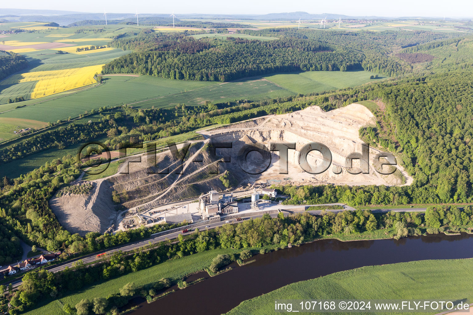 Lime works Hehlen in Hehlen in the state Lower Saxony, Germany