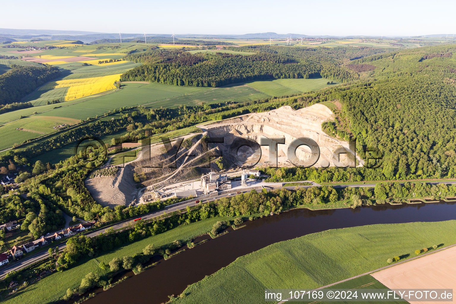 Quarry for the mining and handling of in Hehlen in the state Lower Saxony, Germany