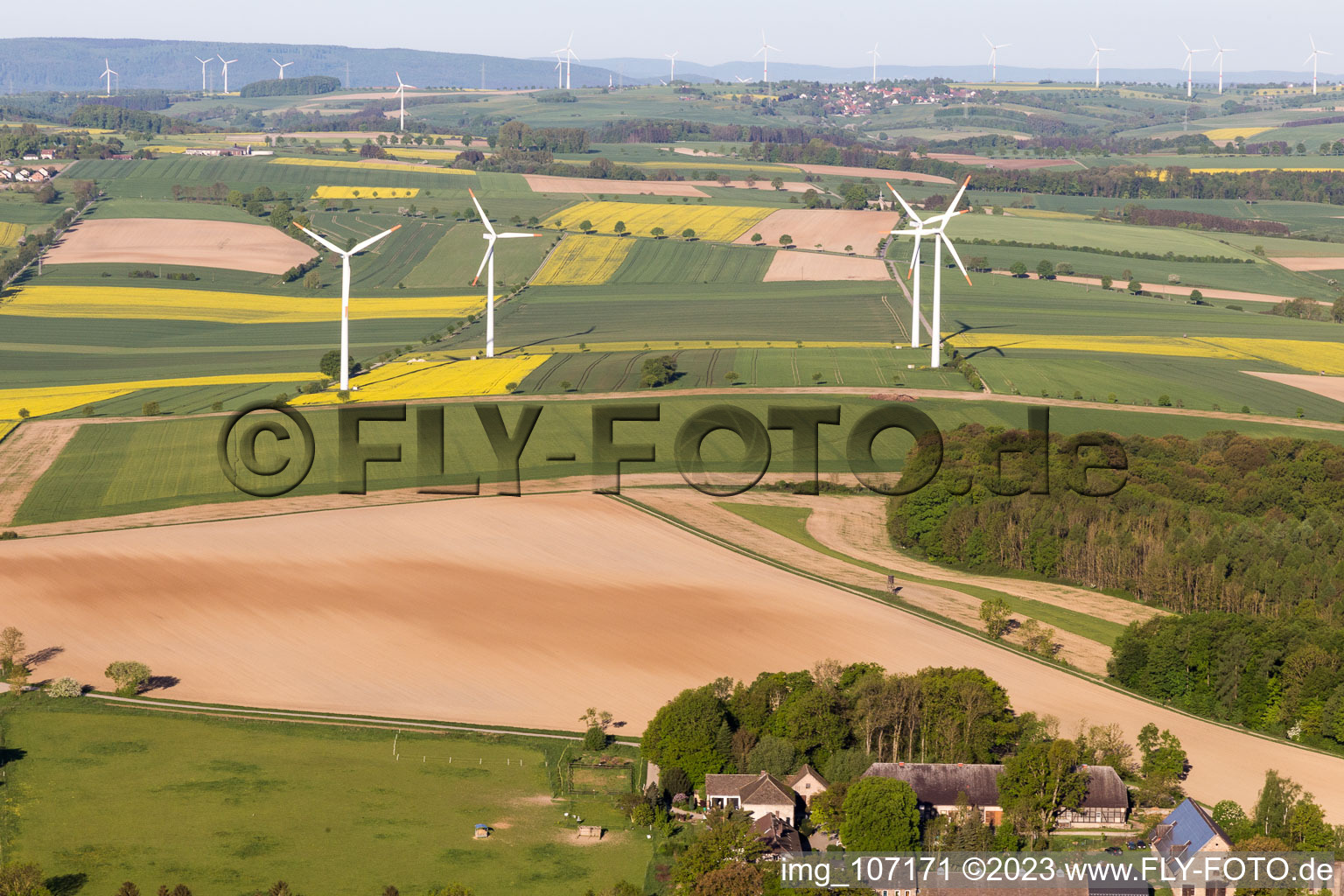 Aerial view of Brökeln in the state Lower Saxony, Germany