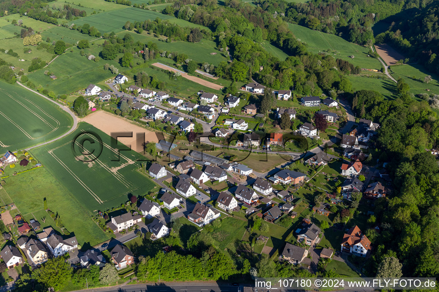 Bird's eye view of Stahle in the state North Rhine-Westphalia, Germany