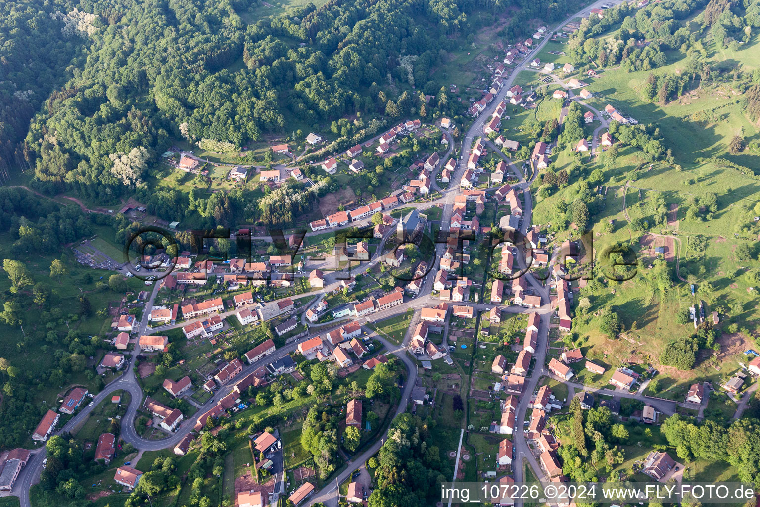 Aerial photograpy of Schorbach in the state Moselle, France