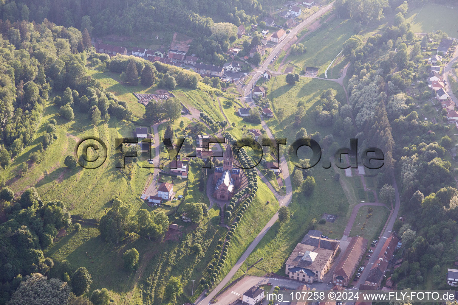 Aerial view of Saint-Louis-lès-Bitche in the state Moselle, France