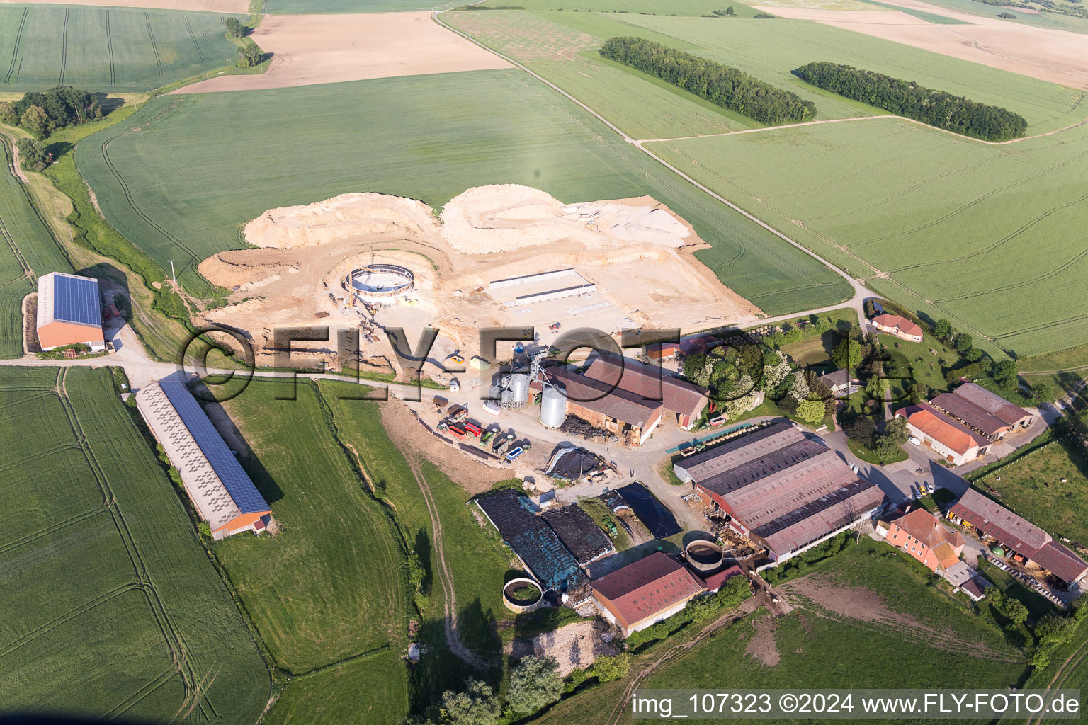 Aerial view of Gros-Réderching in the state Moselle, France