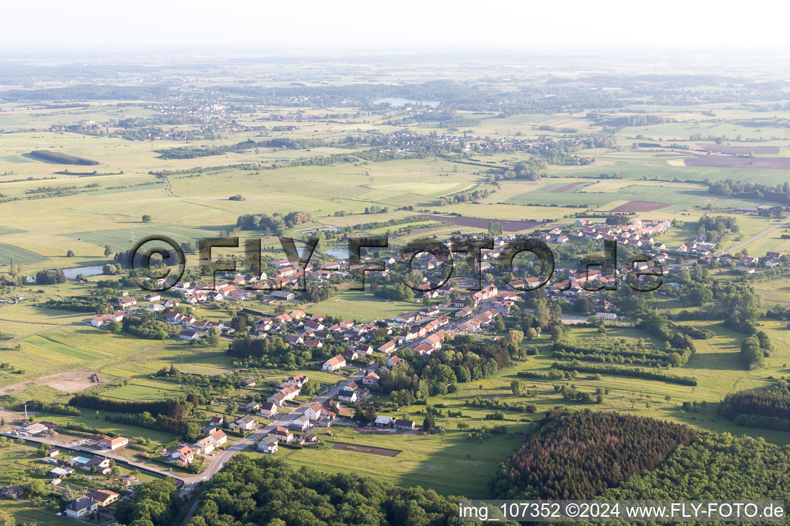 Aerial view of Grundviller in the state Moselle, France