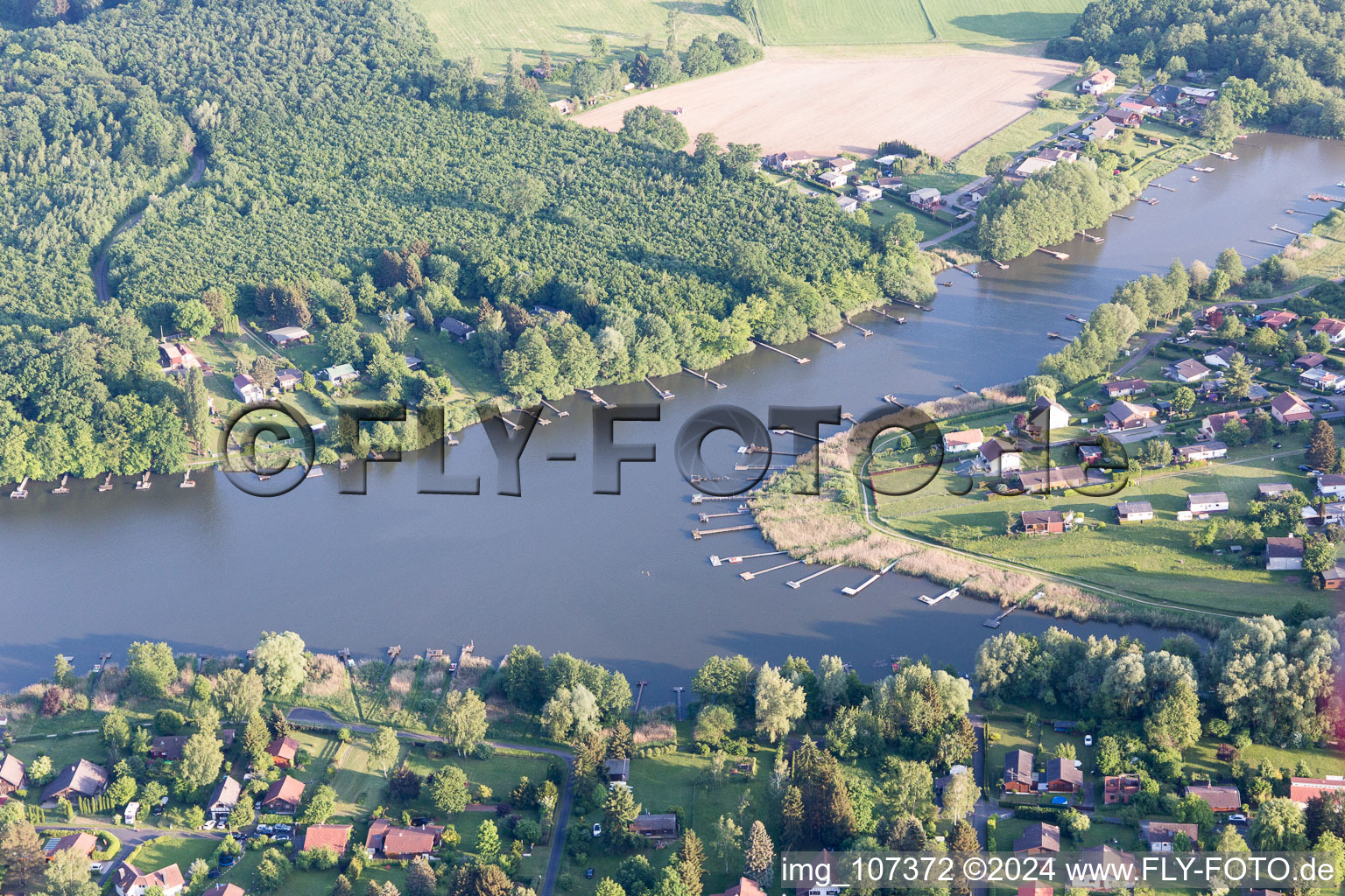 Aerial photograpy of Marais Lake in Hilsprich in the state Moselle, France