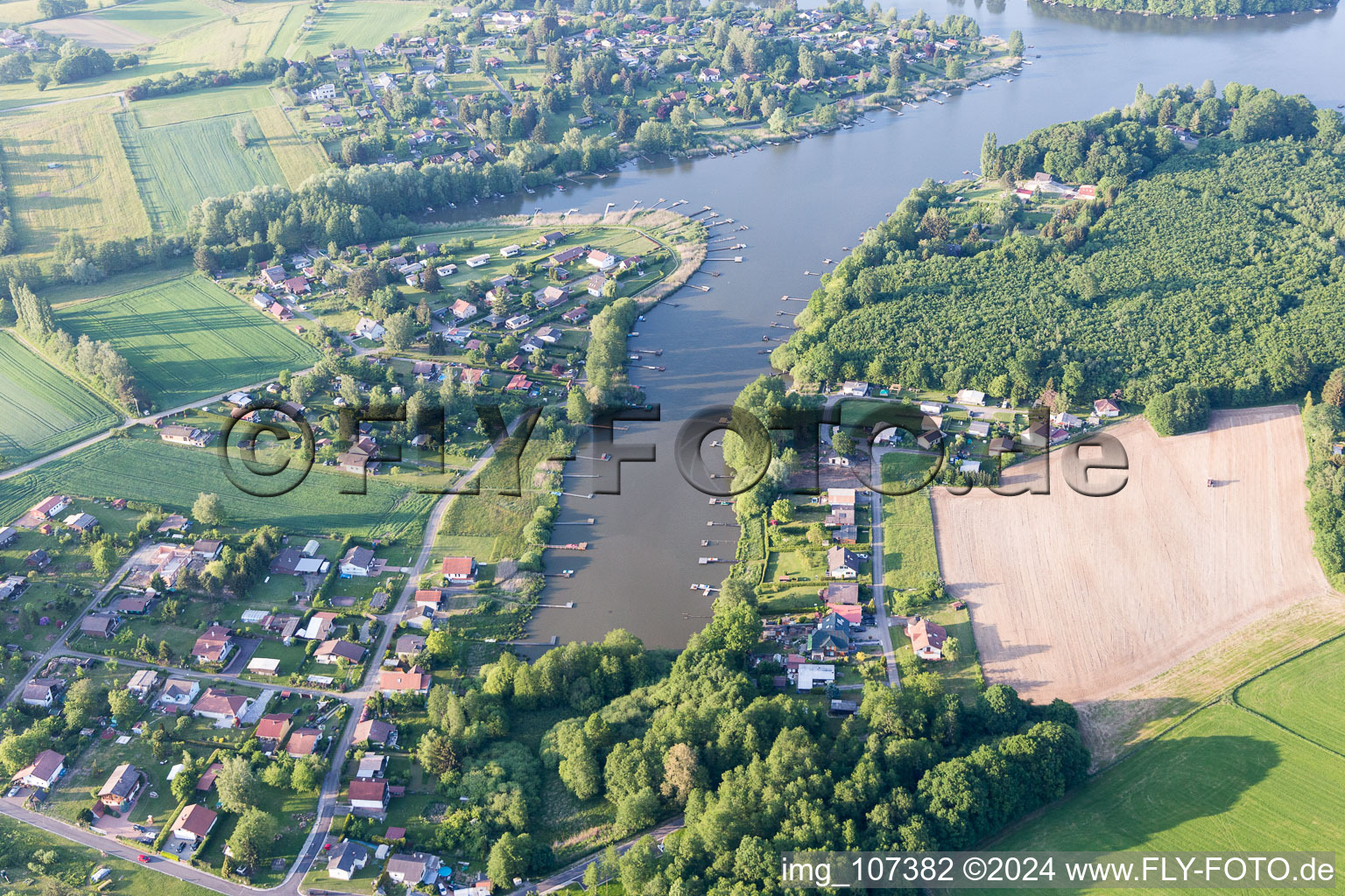 Marais Lake in Hilsprich in the state Moselle, France out of the air