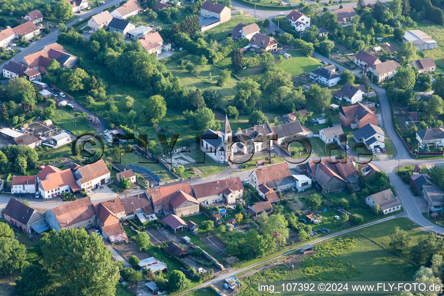 Aerial photograpy of Vibersviller in the state Moselle, France