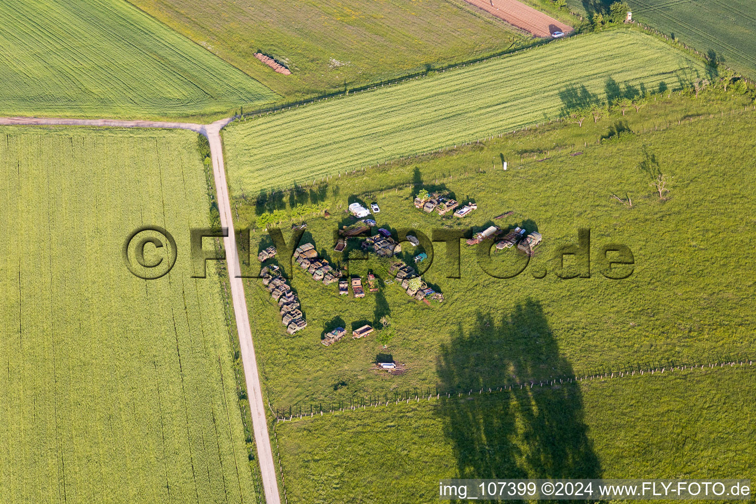 Aerial photograpy of Military trucks in Vibersviller in the state Moselle, France