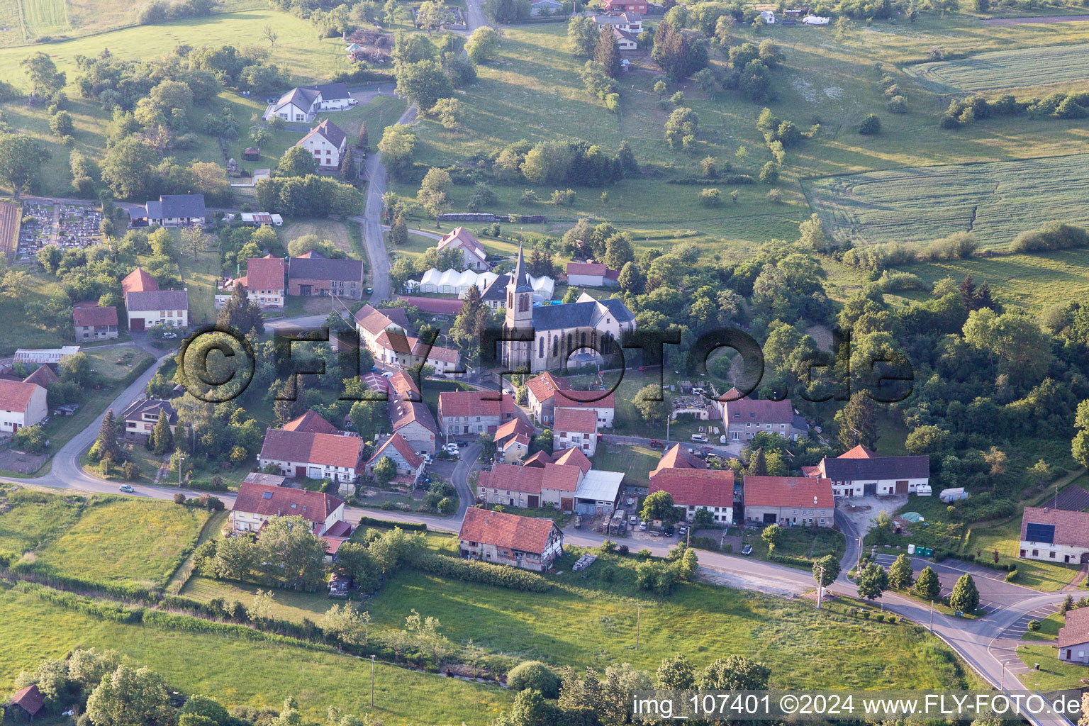 Vibersviller in the state Moselle, France out of the air