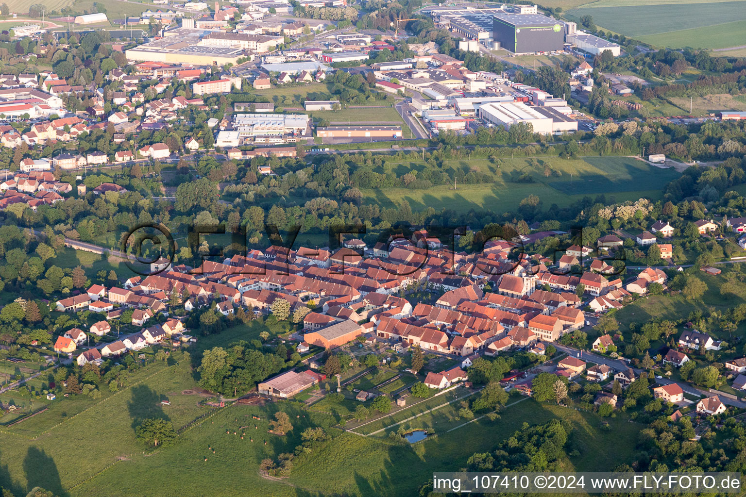 Aerial photograpy of Sarre-Union in the state Bas-Rhin, France