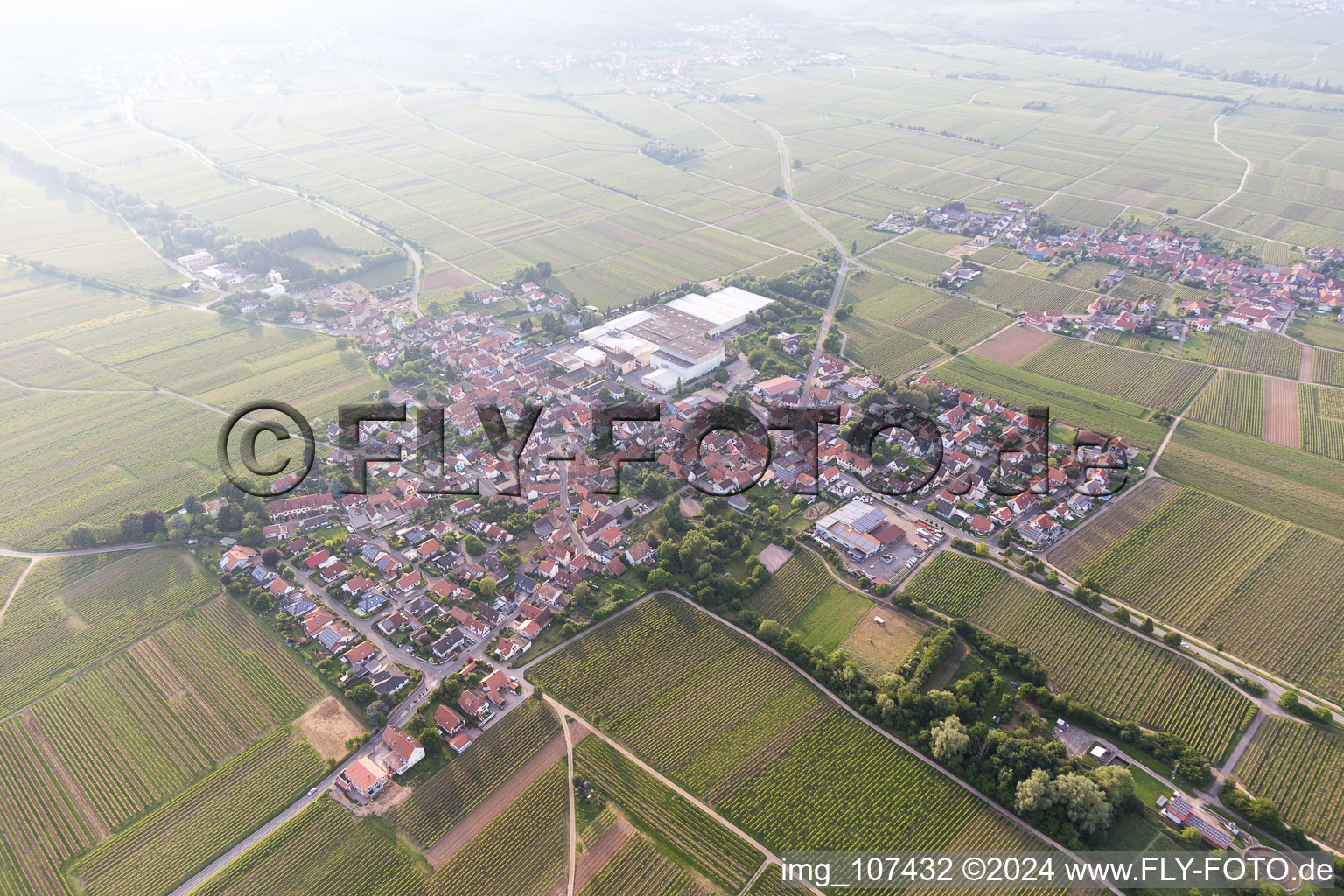 Böchingen in the state Rhineland-Palatinate, Germany from the drone perspective