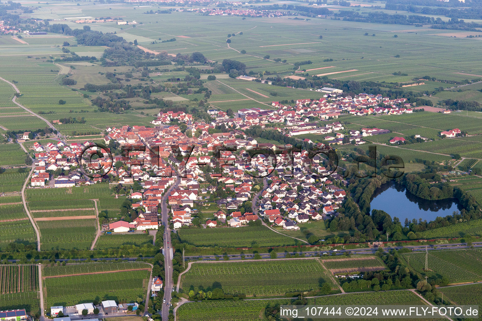 Kirrweiler in the state Rhineland-Palatinate, Germany out of the air