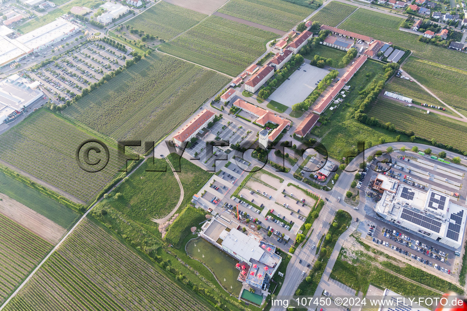 Le Quartier-Hornbach in Neustadt an der Weinstraße in the state Rhineland-Palatinate, Germany out of the air