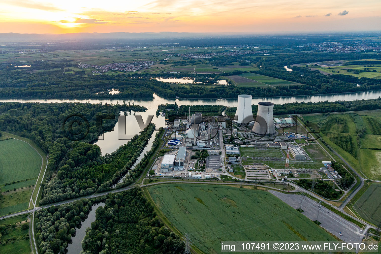 Building the partly decommissioned reactor units and systems of the NPP - NPP nuclear power plant EnBW Kernkraft GmbH, Kernkraftwerk Philippsburg in Philippsburg in the state Baden-Wurttemberg, Germany