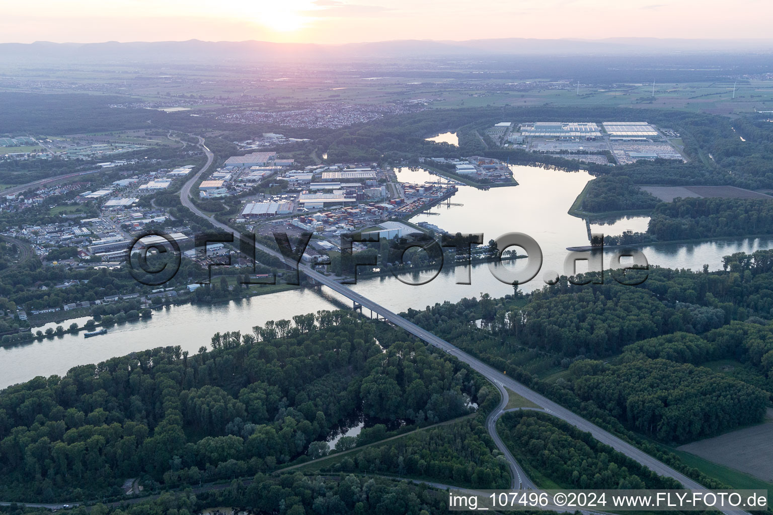 Rhine Bridge in Germersheim in the state Rhineland-Palatinate, Germany