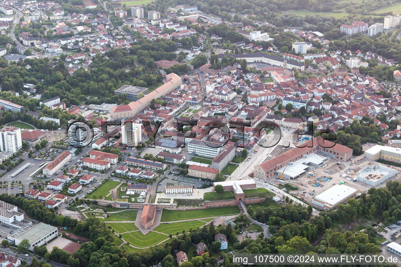 Germersheim in the state Rhineland-Palatinate, Germany from above