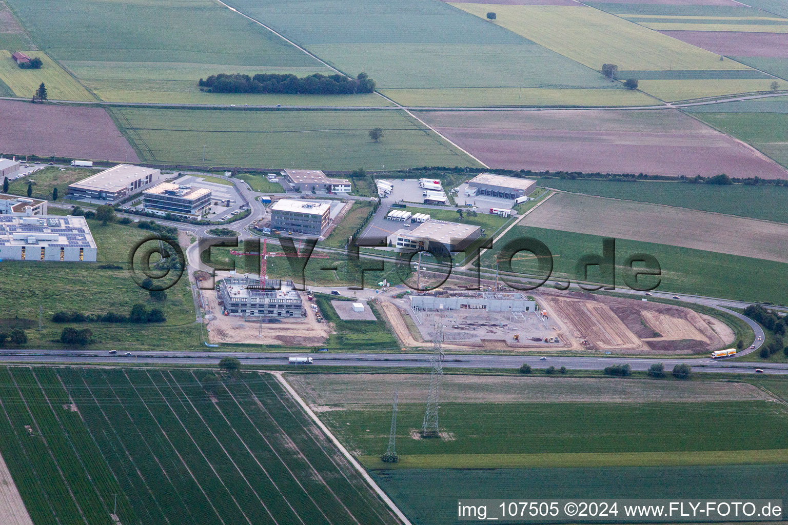 Industrial area N in Rülzheim in the state Rhineland-Palatinate, Germany