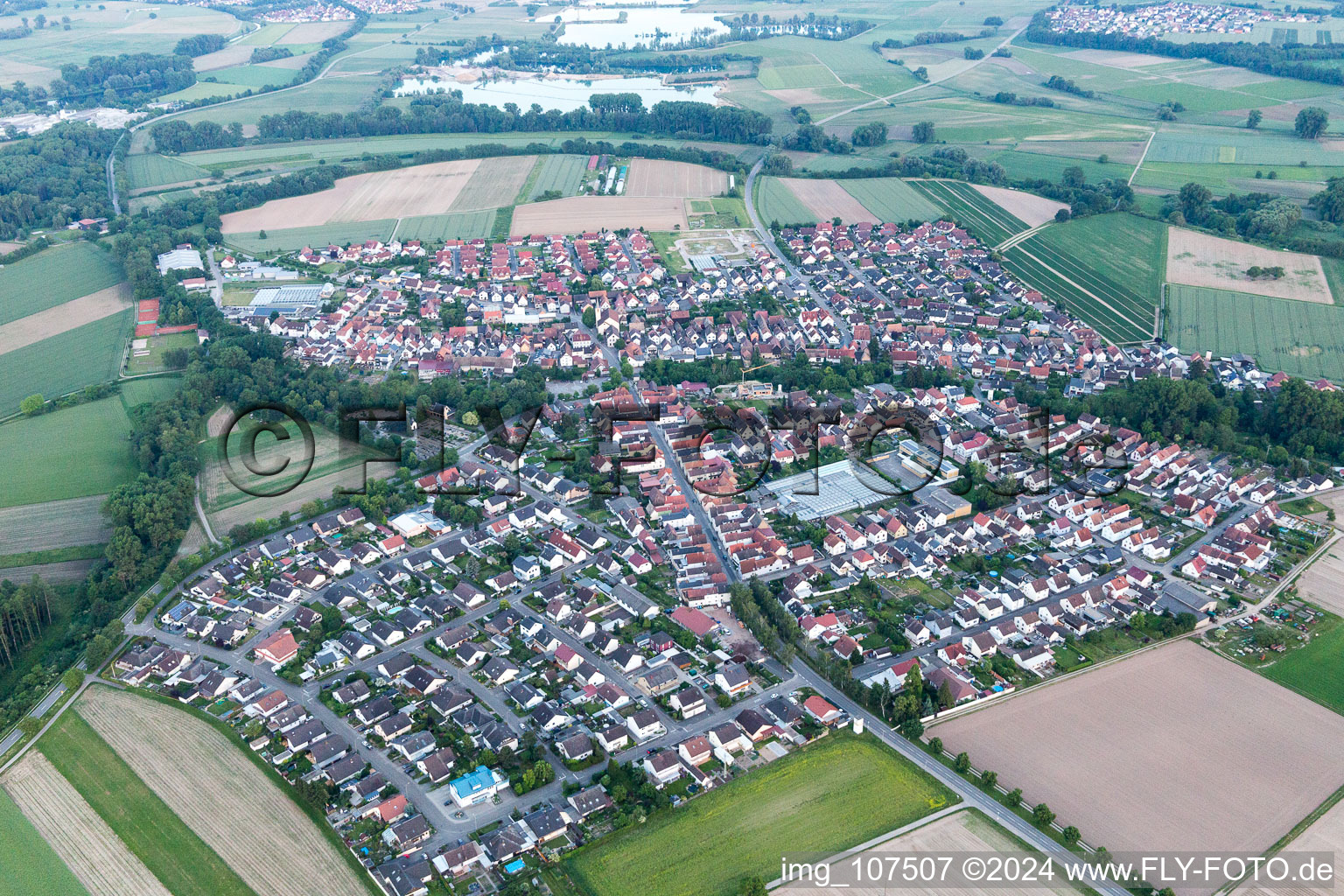 Aerial photograpy of Kuhardt in the state Rhineland-Palatinate, Germany