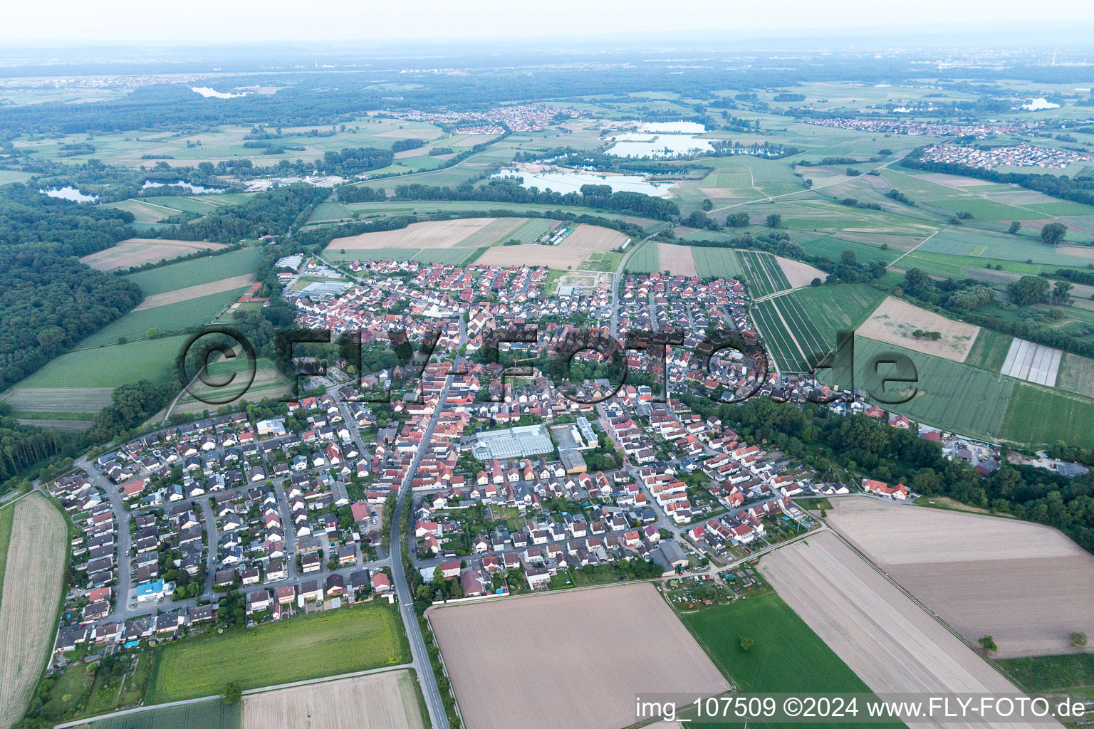 Oblique view of Kuhardt in the state Rhineland-Palatinate, Germany