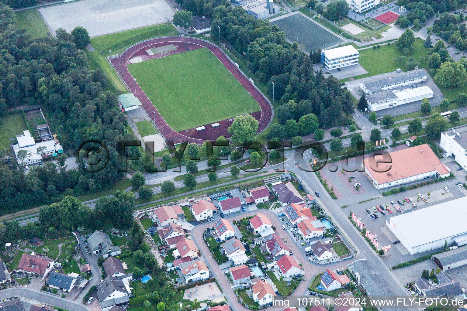 Rülzheim in the state Rhineland-Palatinate, Germany out of the air