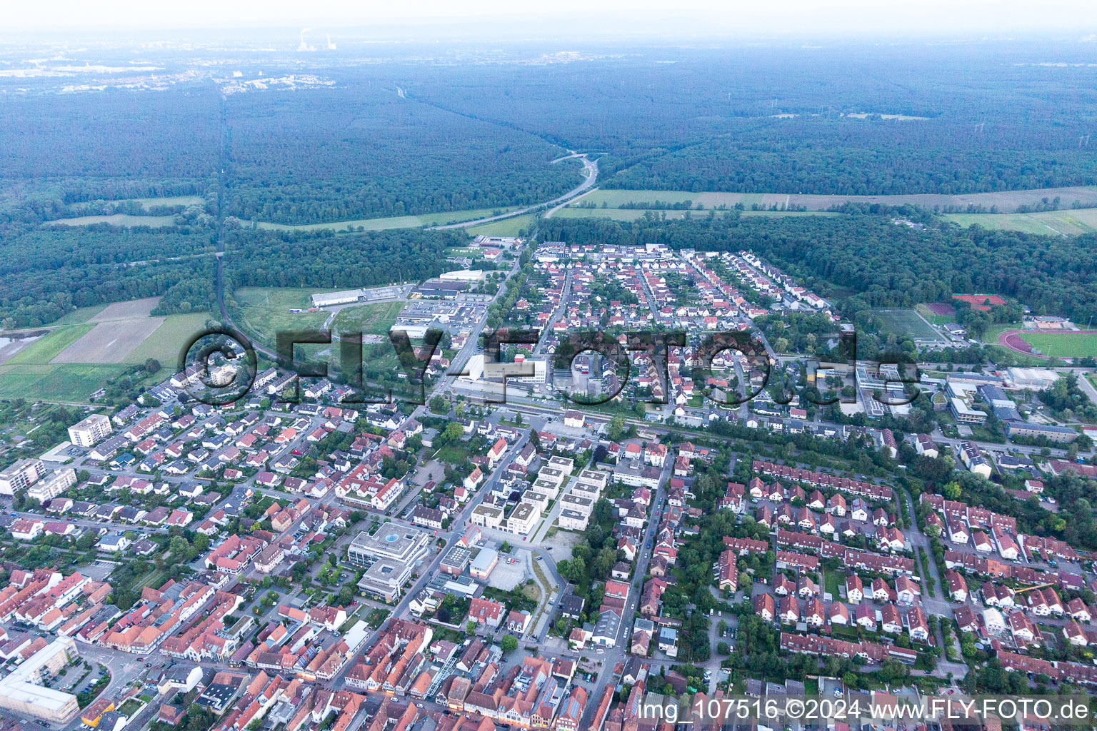 Drone recording of Kandel in the state Rhineland-Palatinate, Germany