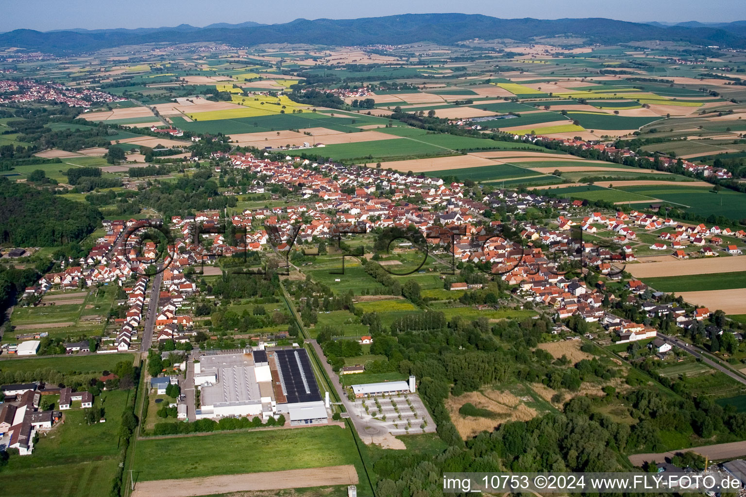 From the east in the district Schaidt in Wörth am Rhein in the state Rhineland-Palatinate, Germany