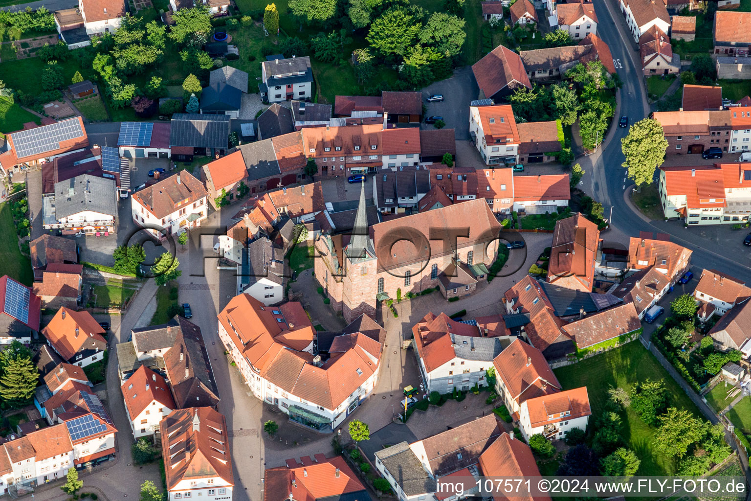 Church building of St. Pankratius in the village of in Mudau in the state Baden-Wurttemberg, Germany