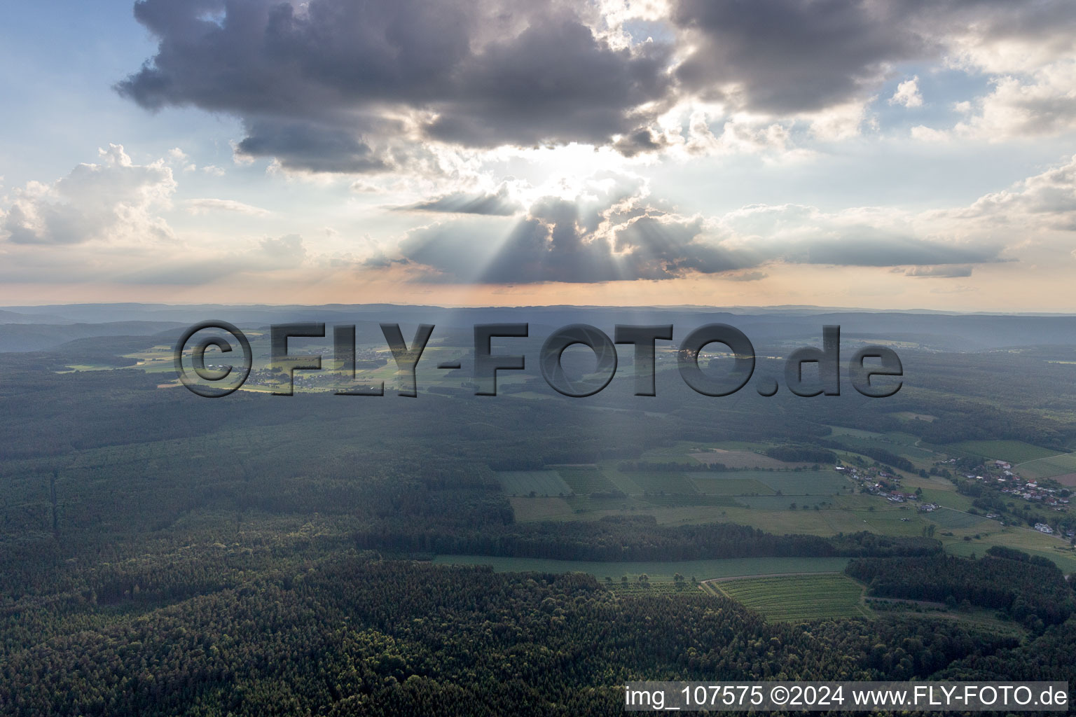 Aerial view of Langenelz in the state Baden-Wuerttemberg, Germany